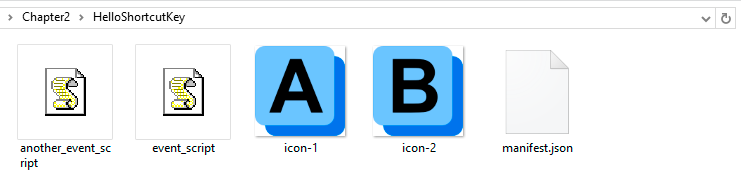 Рисунок 2-9. Файлы расширения HelloShortcutKey